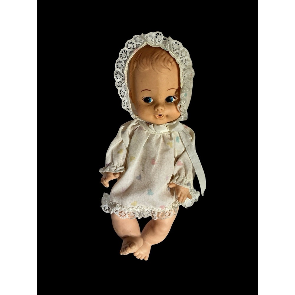 VTG 70s Playmates Drink And Wet Baby Girl Doll 9"